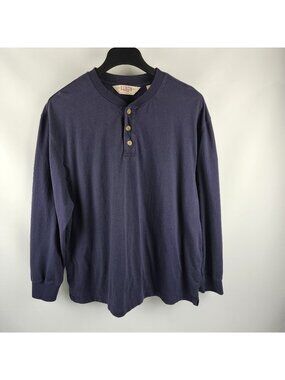Big Mac Shirt Mens XL Blue Workwear L/S Pullover Henley